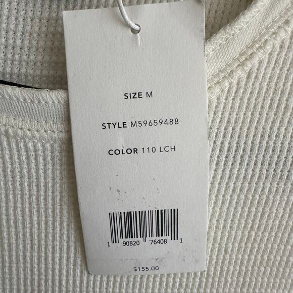 NWT Vince Thermal Crewneck Long Sleeve Shirt Men's Cream Size Medium - Picture 6 of 6